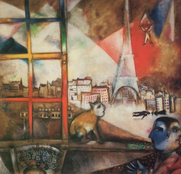 Marc Chagall Painting - Paris through the Window detail contemporary Marc Chagall